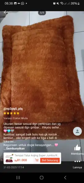 TEMPAT TIDUR ANJING KUCING JUMBO