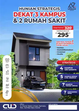 Dekat kampus Rumah 2 lantai harga 1 lantai