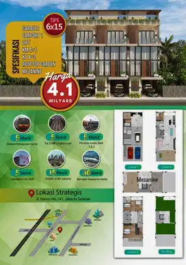 Jual rumah ada lift dekat Gancit Mall Gandaria Jaksel