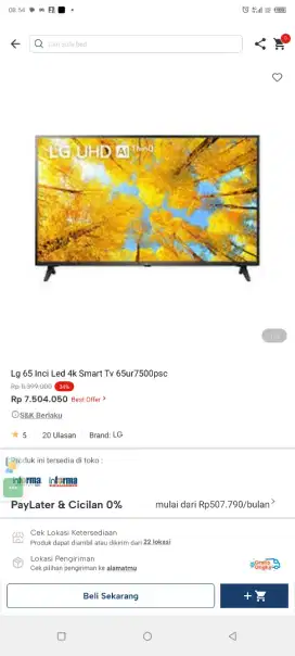 LG 65in led 4k smart TV 65ur7500pcs
