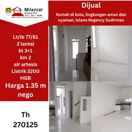Rumah di kota nyaman, aman dan asri di Istana Regency Sudirman