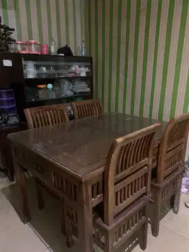 meja makan kayu jati