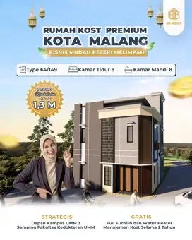 Rumah Kos Ekslusive 8 Kamar Depan Kampus UMM Kota Malang