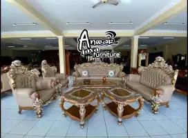 Kursi tamu sofa romawi monaco full kayu jati