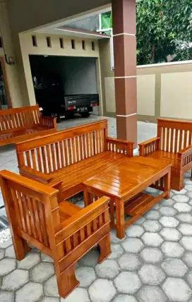 Meja tamu full Kayu jati asli