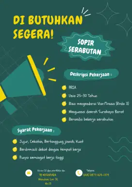 LOWONGAN DRIVER SERABUTAN