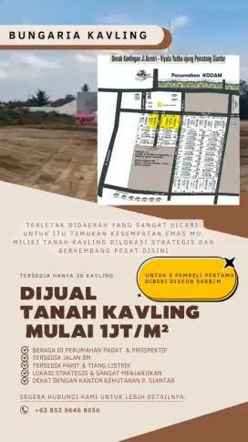 Jual Tanah Kavling Mulai 1jt/M² di P. Siantar
