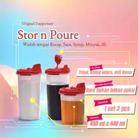 Stor N Pour/ Wadah Tempat Minyak, Kecap, Saus, Syrup, Bumbu tupperware