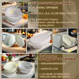 Oval Server with Colander (dgn saringan) and without Colander 2 Liter
