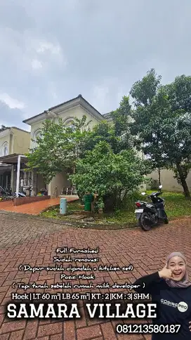 dijual rumah posisi hoek pojok space parkir lebih  di gading serpong