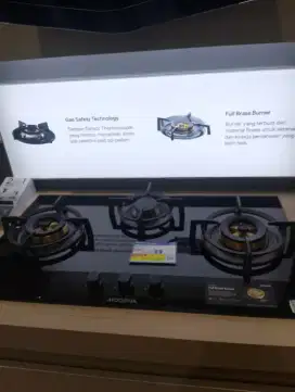 MODENA BUILT IN HOB GAS 3 BURNER BLACK