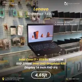 LENOVO Thinkpad T490s | Core i7 8565U 16GB 256GB