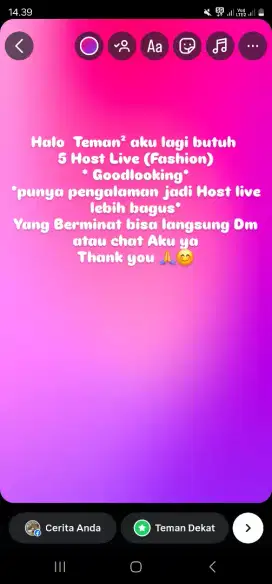 Live Host online shop fashion cowok