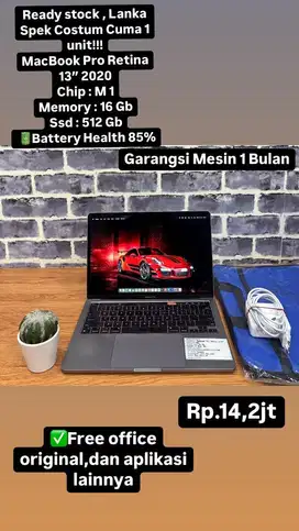 MacBook Pro M1 13” 2020 , Spek Costum