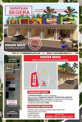 Dikontrakan Ruko ruang usaha / kantor strategis pasar walikukun
