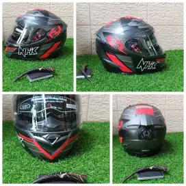 Helm Full Face NHK RX9 Navy Black Red Doff