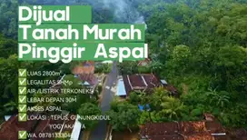murah Luas 2800m Akses utama kepantai Harga 120 juta. Tepus GK