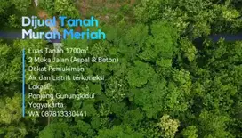Dijual Tanah 1700m² Harga 150 juta mangku jalan aspal Lok. Ponjong GK