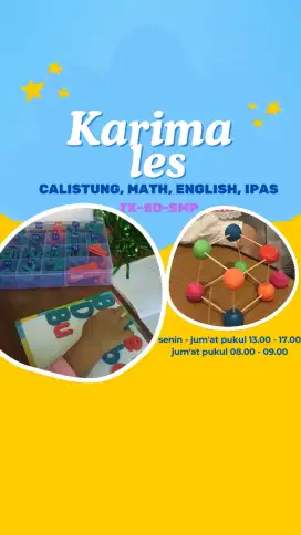 Les calistung membaca menulis berhitung bahasa Inggris matematika ipas