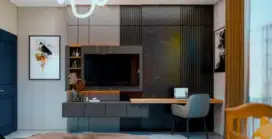 interior desain kitchen set kamar set wardrobe lemari backdrop tv