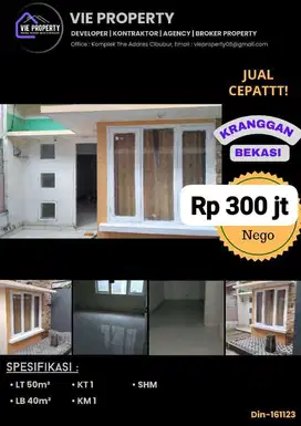Jual Cepat Rumah MiniMalis Style Siap Huni. Kranggan Bekasi