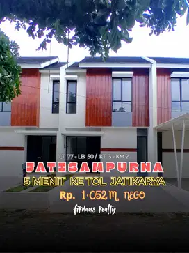 Rumah 2 Lantai Siap Huni 5 Menit Ke Gerbang Tol Jatikarya