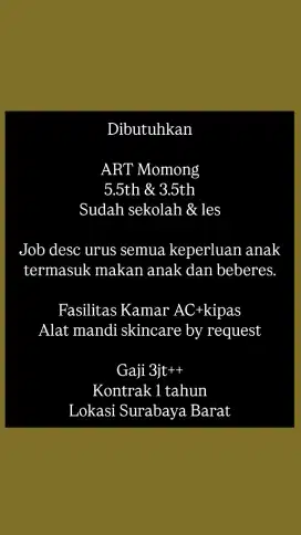 ART Momong 5.5th dan 3.5th