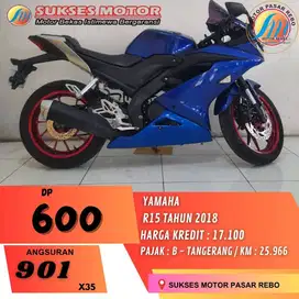 YAMAHA R15 TAHUN 2018 BERGARANSI, SIAP PAKAI, GRATIS SERVIS, FREE OLI