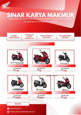 Jual motor honda resmi bandung