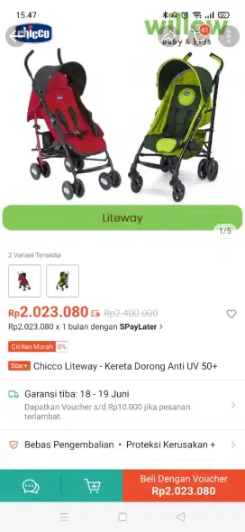 Stloller london chicco liteway original