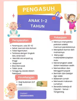 Pengasuh anak serabutan / baby sister/ ART