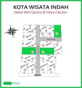 Bisa 12x Angsuran Tanpa Bunga. Kavling area CBD Cibubur.