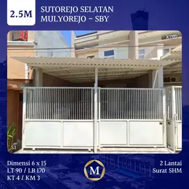 Rumah Sutorejo Selatan Mulyosari dkt ITS Kertajaya MERR Pakuwon City