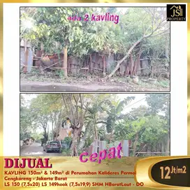 DIJUAL 2 KAVLING 150m² & 149m² di Kalideres Permai Jakarta Barat - DO