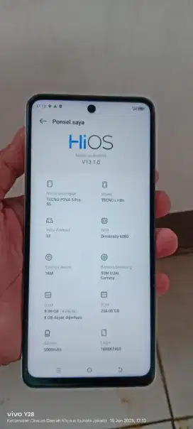 Tecno pova 5 pro. 5G. Resmi. 8+8/256 lcet2 pmkyan ja NFC