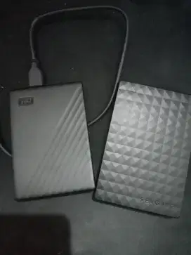 Harddisk WD mypassport 2TB, HD Seagate expansion 1 TB, FD Sandisk 32GB