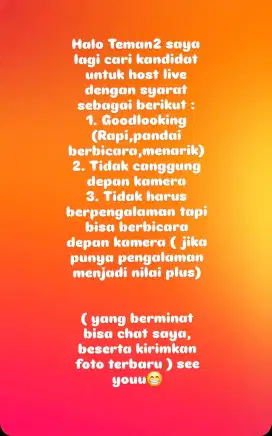 Lowongan Host Live