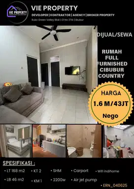 Di Sewakan Rumah Cantik Full Furnish. Cibubur Country Cikeas.