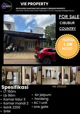 Jual Cepat Rumah Cantik Siap Huni. Cibubur Country Cikeas.