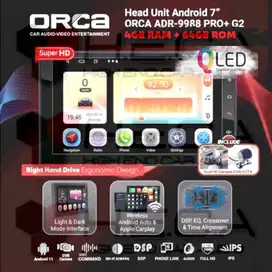 ORCA ADR-9988 PRO+G2 Series 7 Inch 4/64GB Android + Dual Camea DVR HU