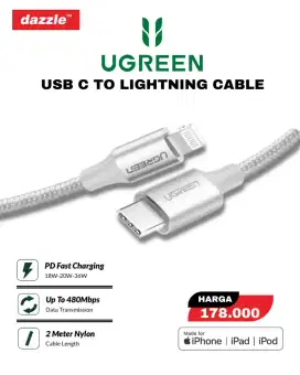 UGREEN TYPE C TO LIGHTNING 2M CABLE 70525
