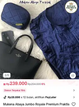 Mukena abaya parasut royal premium
