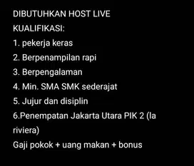 HOST LIVE, ADMIN ONLINE, PACKING BARANG