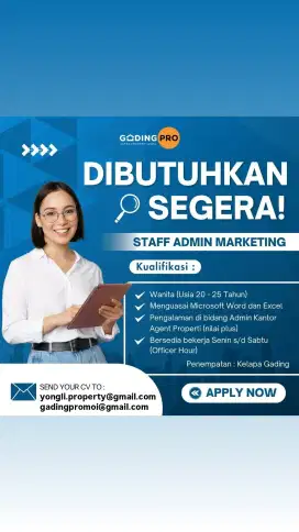 LOWONGAN PEKERJAAN ADMIN MARKETING
