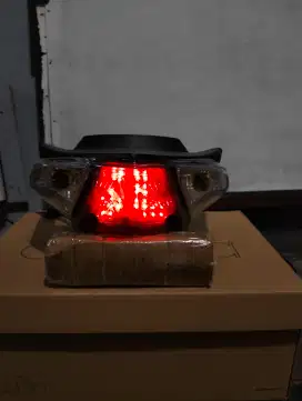 stoplamp lampu belakang rem honda beat karbu running text animasi wifi