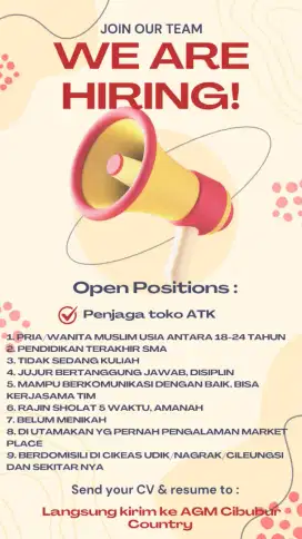 Lowongan Toko ATK (alat tulis kantor)