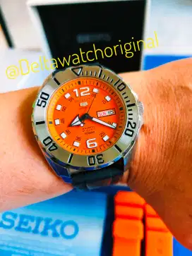 Seiko 5 Sports SRPB39K1 Babymonster Orange Dial Automatic Original