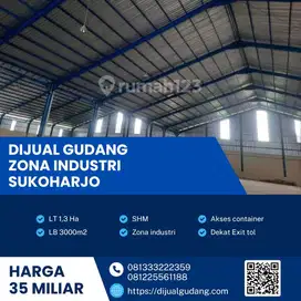 Gudang jual lokasi Sukoharjo luas 13000m