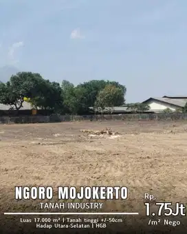 DIJUAL/DISEWAKAN TANAH INDUSTRI NGORO MOJOKERTO