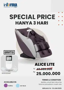 Alice lite mesin pijet